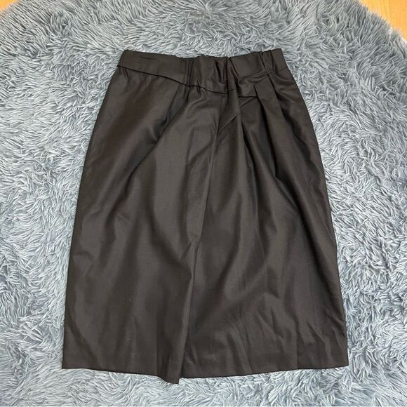 Escada Black Wool Contemporary Midi Skirt Size S